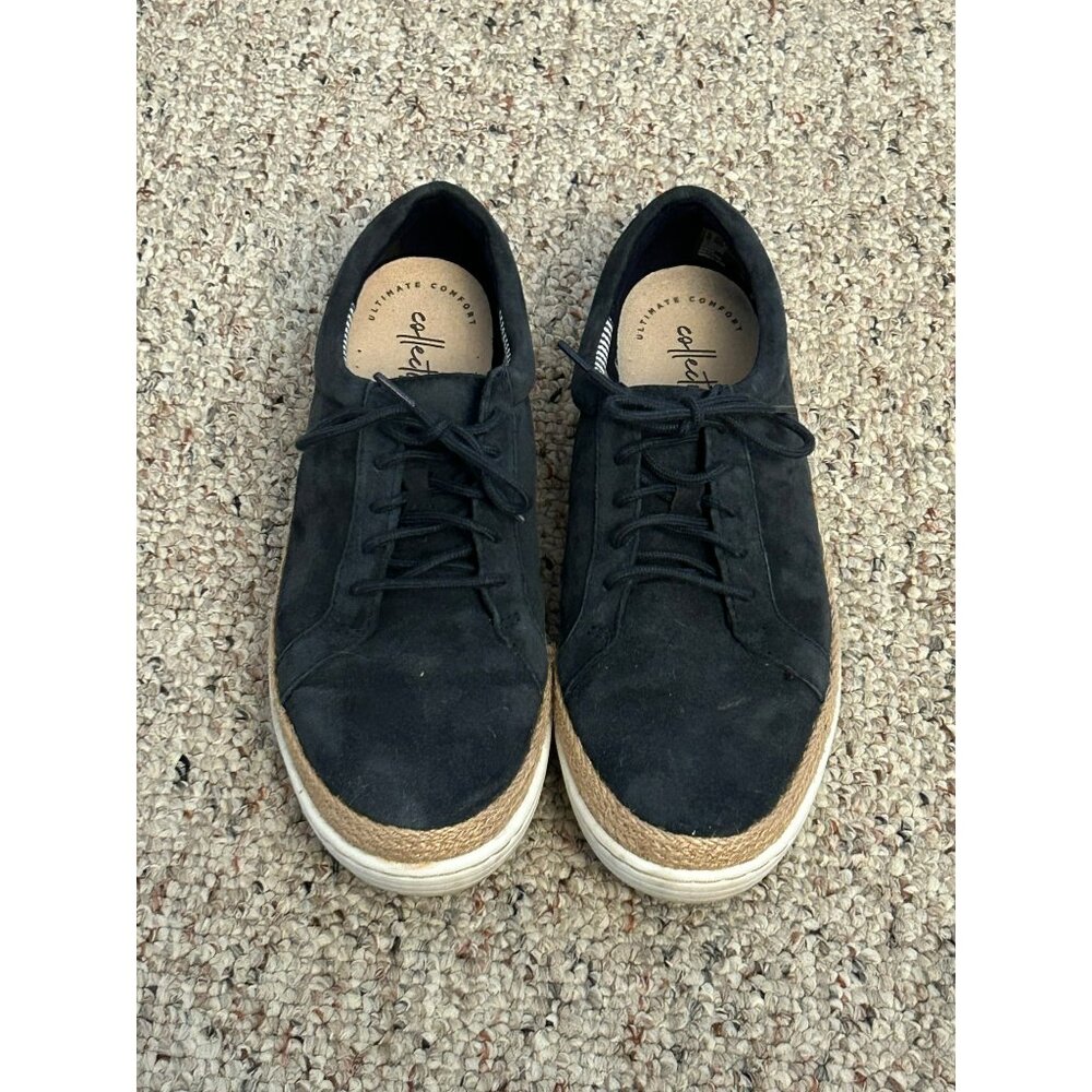 Clarks Women's 8.5 Marie Mist Nubuck Leather Espadrille Sneakers